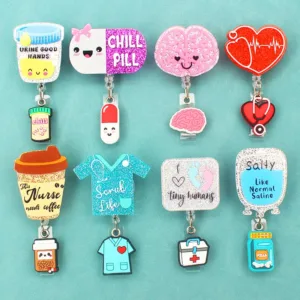 .BadgeBliss™ Glitter Card Holder