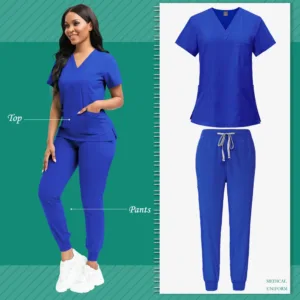 V Neck Jogger Style Scrub Set